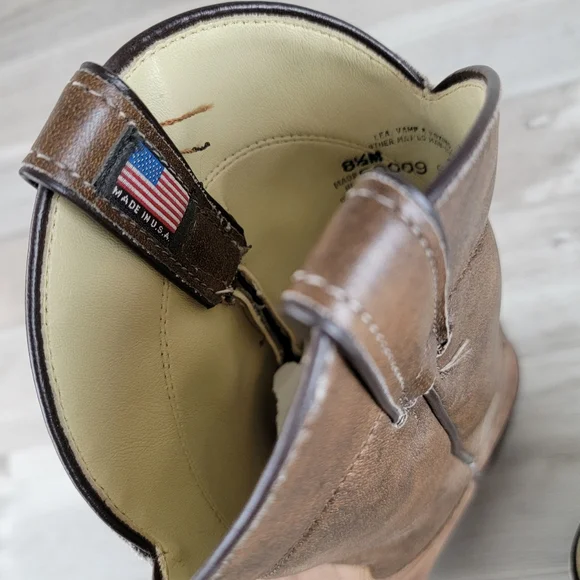 Laredo 2 Tone Brown Leather Western Cowgirl Boots Women's Size 8.5M USA Made - Picture 4 of 16